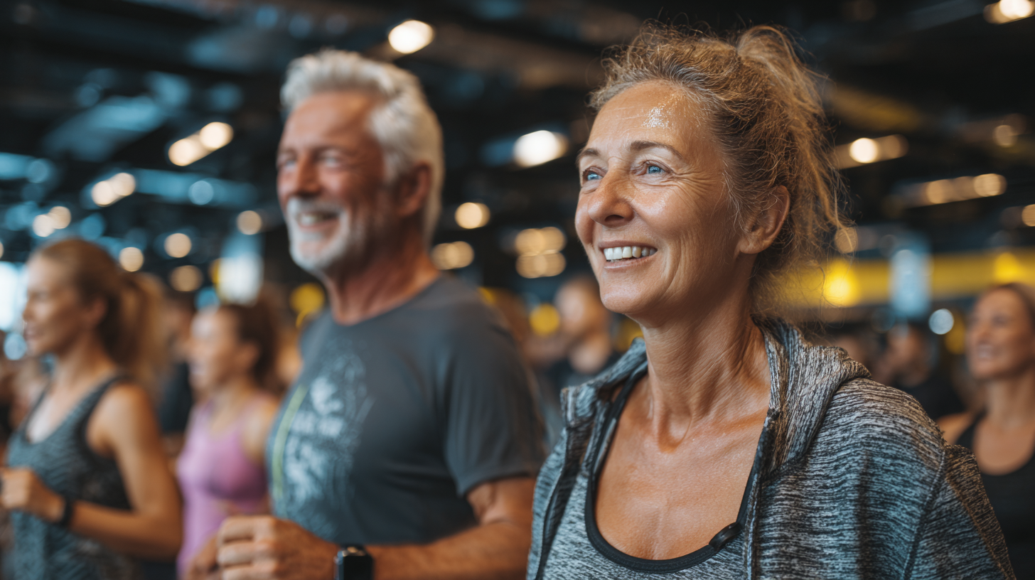 Aktív idős emberek edzés közben